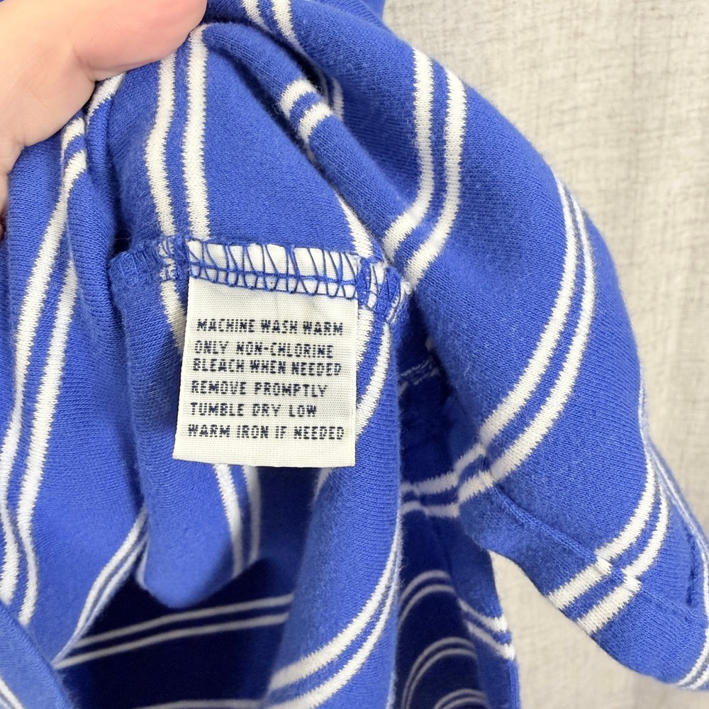 Polo Ralph Lauren Mens Polo Shirt Blue White Striped 100% Cotton L Preppy Pony - Picture 4 of 7